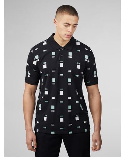 Ben Sherman Scatter Chequerboard Mod Polo - Black