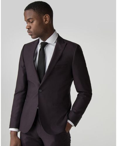 Ben Sherman Mulberry Crepe Weave Camden Fit Suit - Blue