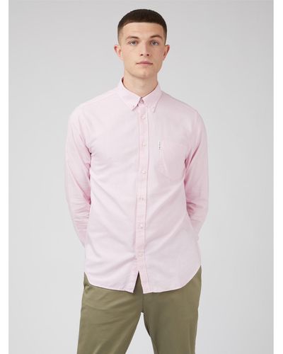 Ben Sherman Organic Oxford Long Sleeve Shirt - Pink