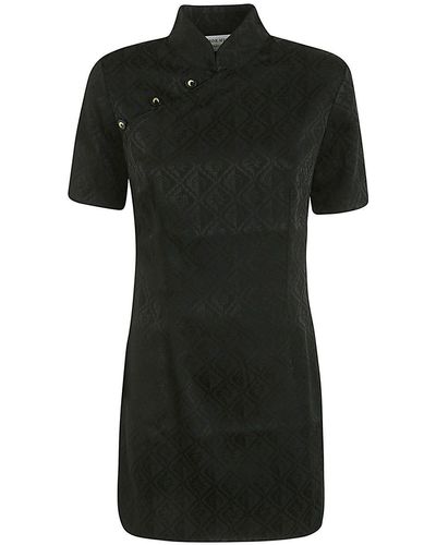 Marine Serre Jacquard Viscose Mini Dress Clothing - Black