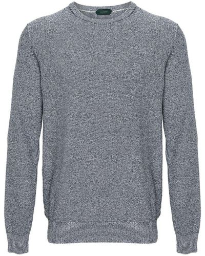 Zanone Striped Sweater - Gray