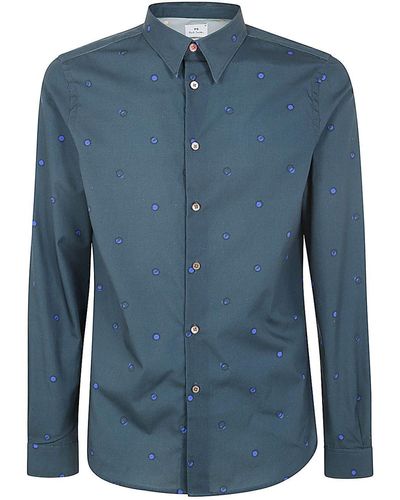 PS by Paul Smith Ls Tailored Fit Shirt - Blue