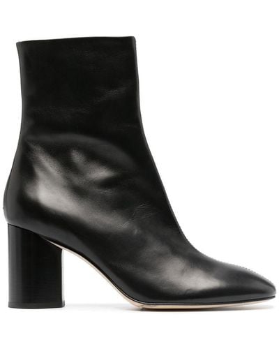 Aeyde Alena 75 Leather Ankle Boots - Black