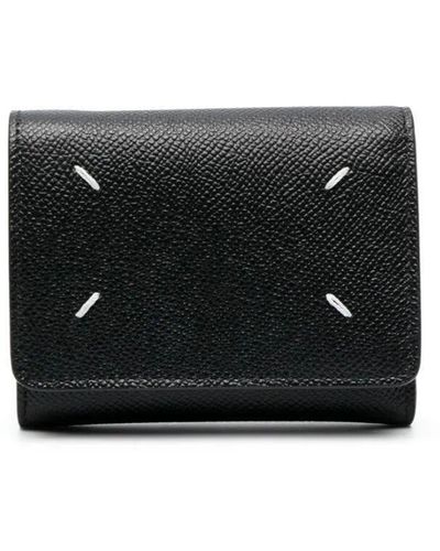 Maison Margiela Tri-fold Leather Wallet - Black
