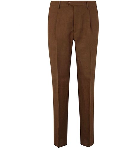 Etro Single Pleat Trousers Clothing - Brown