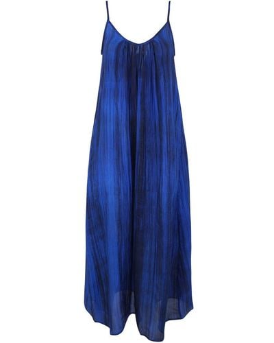 BIANCO LEVRIN Midi Dress Silk 130cm - Blue