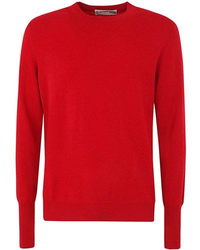 Ballantyne Cashmere Round Neck Pullover - Red