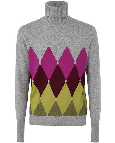 Ballantyne Turtle Neck Pullover With Diamonds - Pink