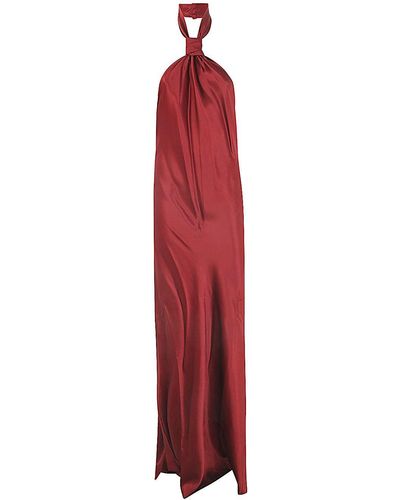 Ann Demeulemeester Ingeborg X Long Tied Dress With Back Train - Red