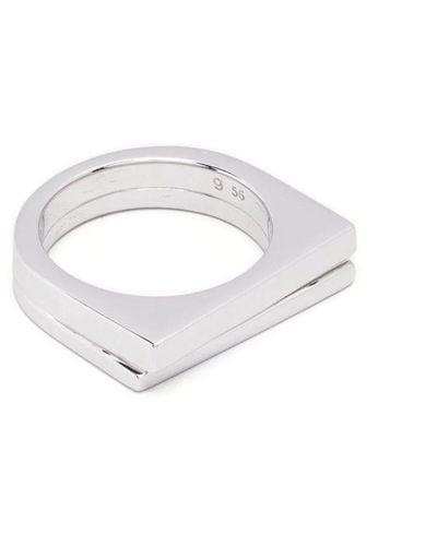 Tom Wood Silver Step Ring - White