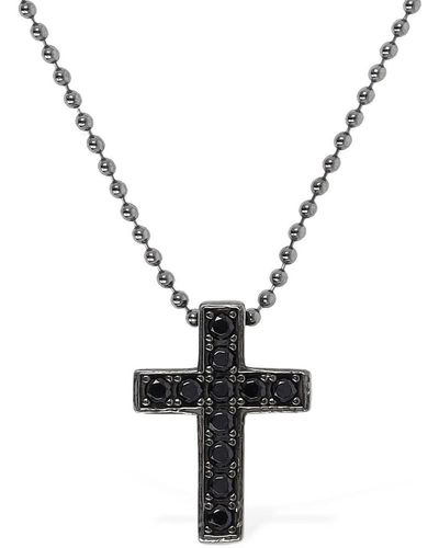 DSquared² Necklace With Crystal Crosses - Metallic