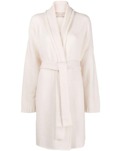 Gentry Portofino Tied-waist Knitted Coat - White