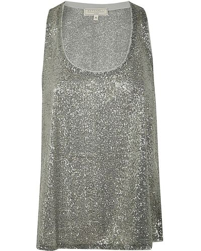 Antonelli Cecil Top With Paillettes - Grey