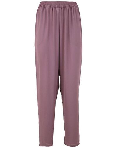 Gianluca Capannolo Silk Elastic Waist Trousers - Purple