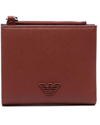 Emporio Armani Logo-plaque Leather Wallet - Red