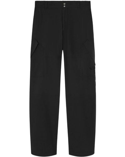 Versace Informal Pant Light Cotton Gabardine Fabric And Stamp Embroidery - Black
