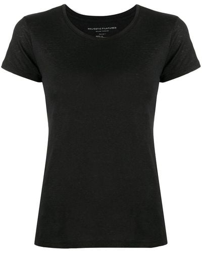 Majestic Short Sleeve Round Neck T-shirt - Black