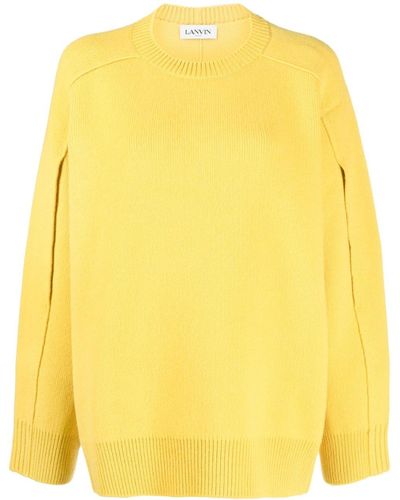 Lanvin Cape-back Knitted Sweater - Yellow