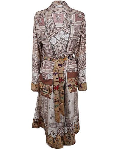 Pierre Louis Mascia Printed Long Kimono - Multicolour
