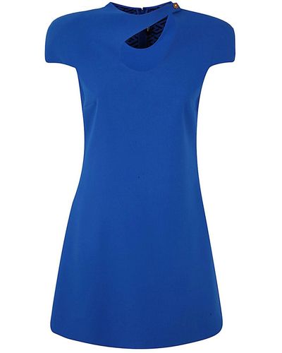 Versace Cut-out Shift Dress - Blue
