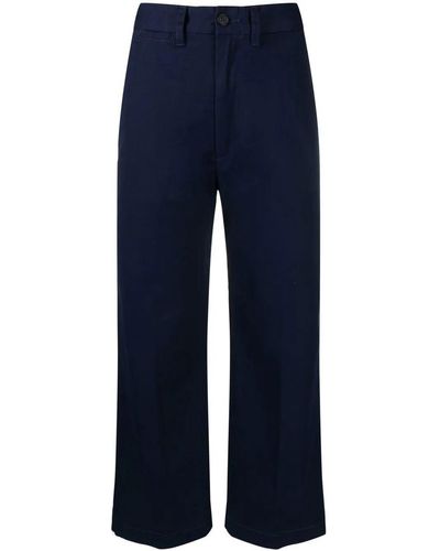 Polo Ralph Lauren Wide-leg Cropped Chinos - Blue