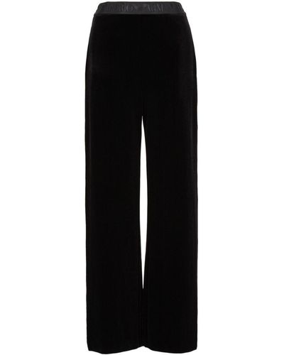 Emporio Armani Chenille Trousers - Black