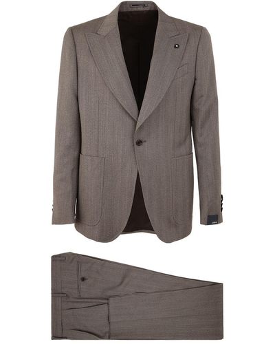 Lardini Attitude Trouser Suit Drop 7 Reg - Grey