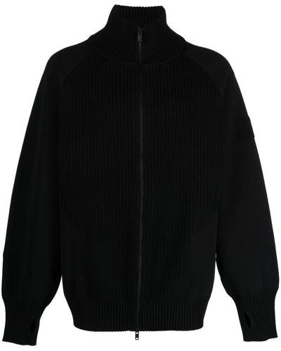 Y-3 Zip-fastening Knitted Sweatshirt - Black