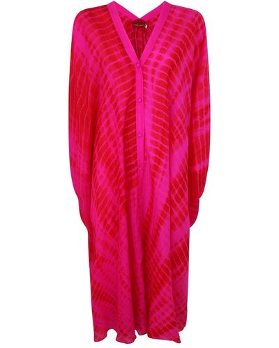 BIANCO LEVRIN Midi Dress: Nidle Kaftano - Pink
