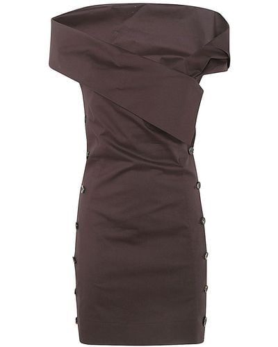 Philosophy Singke Shoulder Mini Dress - Brown