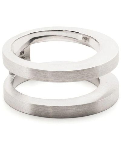 Tom Wood Double Silver Rings - White
