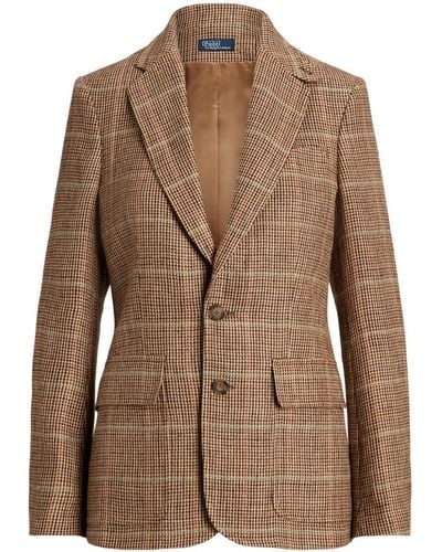 Polo Ralph Lauren Checked Single-breasted Blazer - Brown