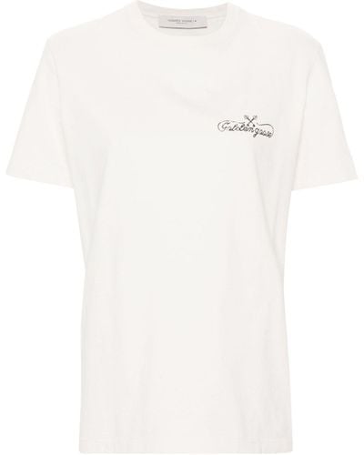 Golden Goose Journey T-shirt With Logo - White
