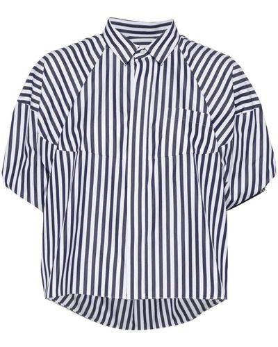 Sacai Striped Poplin Shirt - White