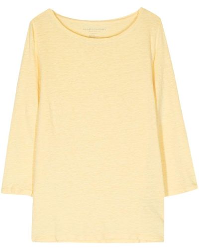 Majestic 3/4 Sleeves Boat Neck T-shirt - Natural