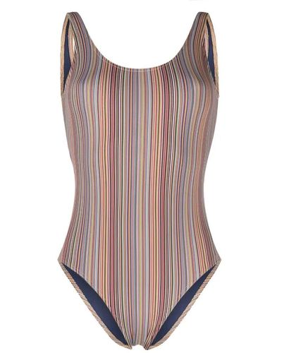 Paul Smith Signature Stripe Swimsuit - Brown