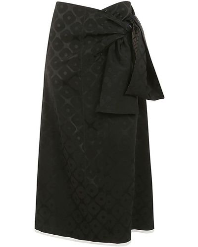 Ibrigu Haori Jacquard Skirt - Black
