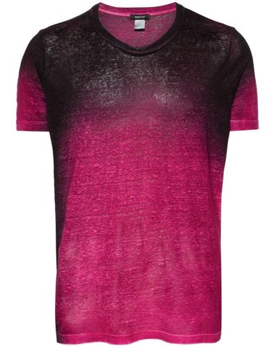 Avant Toi Short Sleeves Linen T-shirt - Pink