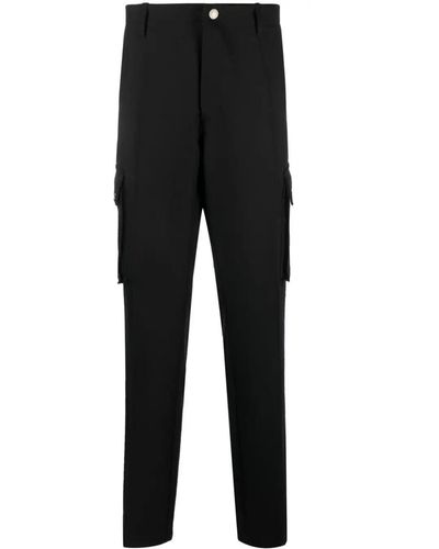Versace Straight-leg Wool Cargo Pants - Black