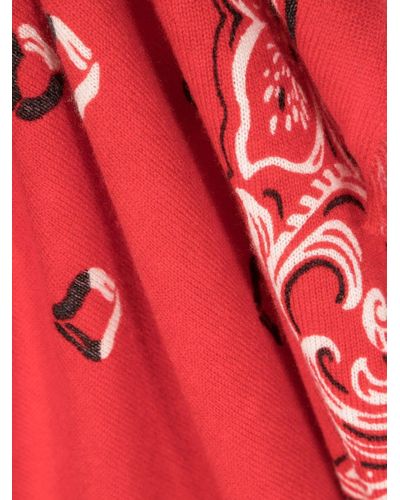 Kujten Large Paisley-print Cashmere Bandana - Red