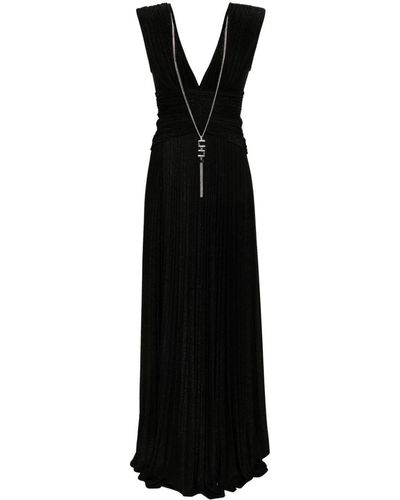 Elisabetta Franchi V Neck Long Dress - Black