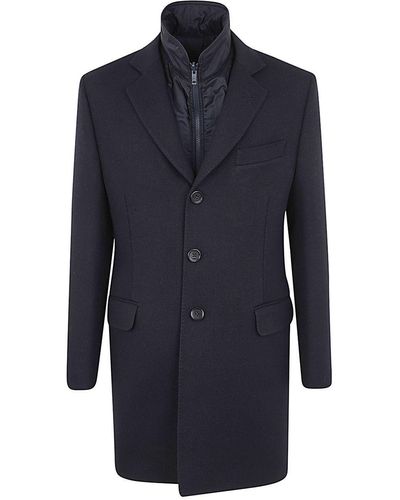 Fay Easy Double Breasted Coat - Blue