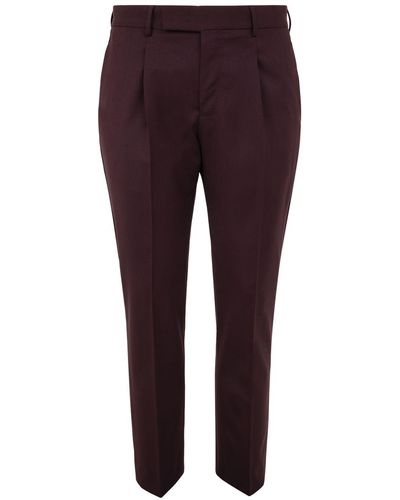 PT01 One Pleat Pants With In Seam Pockets - Purple