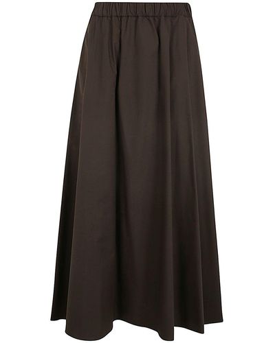 P.A.R.O.S.H. Long Skirt With Elastic Band - Black