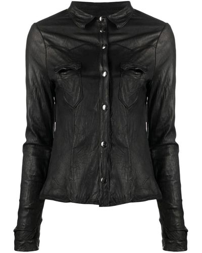 Giorgio Brato Leather Shirt - Black