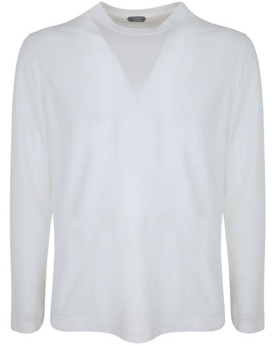 Zanone Long Sleeve Cotton T-shirt - White