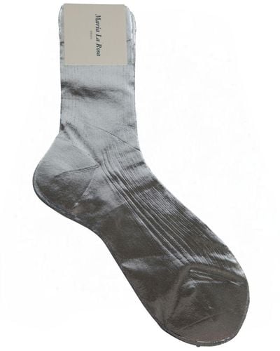 Maria La Rosa One Ribbed Laminated Socks - Grey