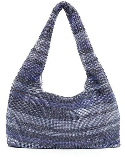 Kara Crystal Mesh Armpit Bag - Blue