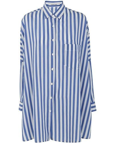 Liviana Conti Striped Oversize Shirt - Blue