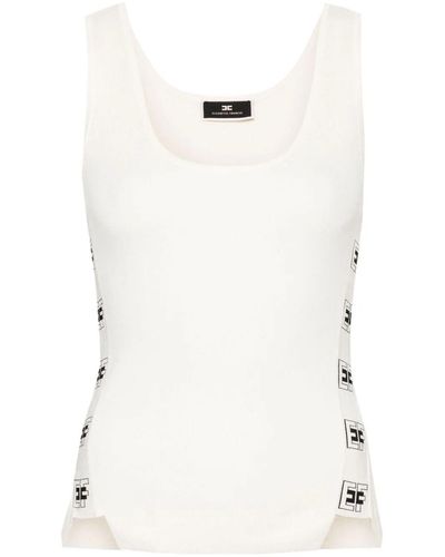 Elisabetta Franchi Side Logo Top - White